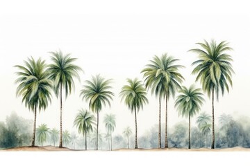 Fototapeta premium Palm trees nature outdoors painting.