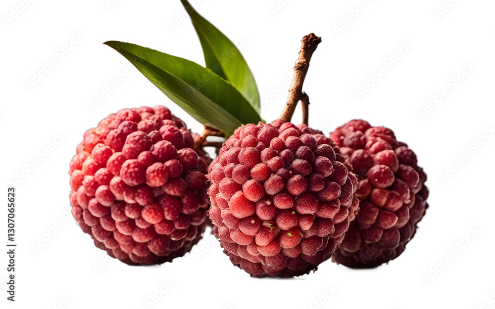 Aufkleber A whole lychee with red bumpy skin, isolated on a empty plain background