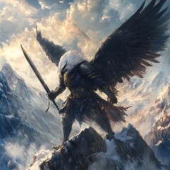 A thunderous griffin-human hybrid