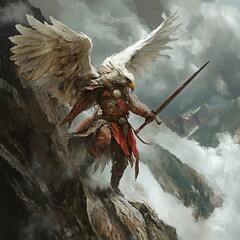 A thunderous griffin-human hybrid