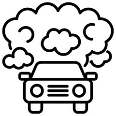 Vehicle Exhaust Outline Icon