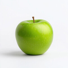 Smiling Green Apple on White Background