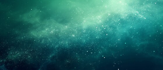 Fototapeta premium Stunning Teal Nebula Space Background with Sparkling Stars and Cosmic Dust
