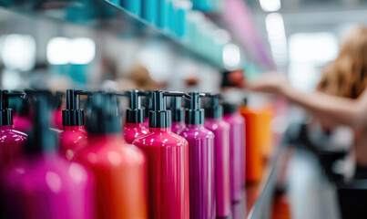 Hair Salon with Stylist Blow-Drying Clients Hair