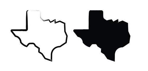 Texas State National Flag Map. High resolution Texas map icon set isolated on transparent background
