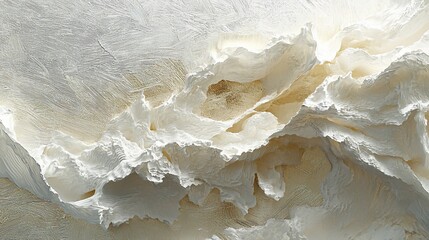 Abstract white textured surface with crevices and folds.