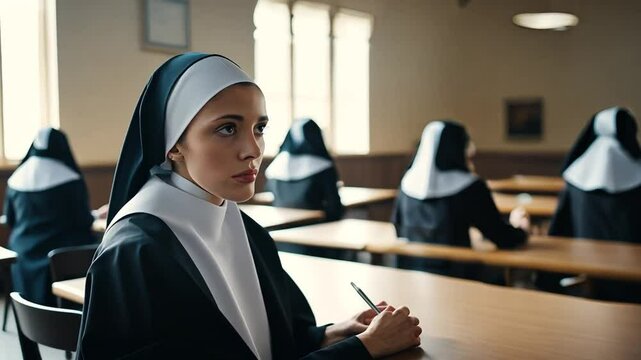 Nun in a classroom.