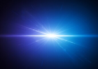 Naklejka premium Bright Blue Light Burst Dramatic Flare. AI Generated