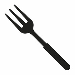 Single fork black vector on white background.