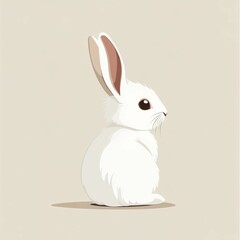 Obraz premium Vector illustration of a fluffy rabbit.