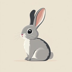 Fototapeta premium Vector illustration of a fluffy rabbit.