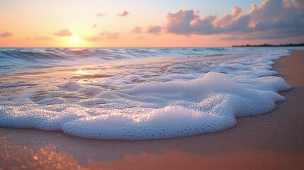 Sunrise Beach Waves, Golden Hour