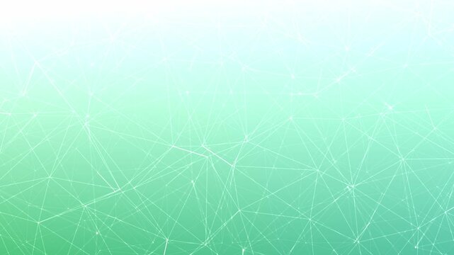 Floating bright mint green connection web white gradient abstract geometric futuristic plexus polygonal background animation