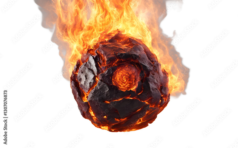 Poster A glowing ember symbolizing perseverance and inner fire, isolated on a empty plain background