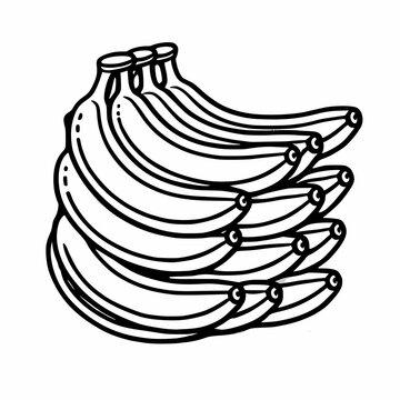 Ein Haufen Bananen im einfachen niedlichen Cartoon Stil Comic Stil