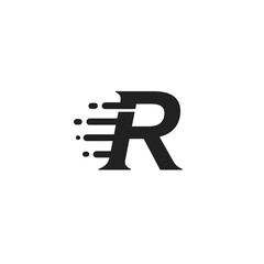 Modern Logo with Dynamic R Letter and Speed Effect Design