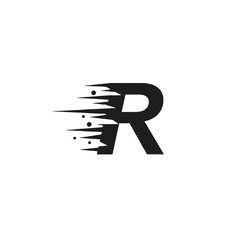 Abstract Letter R Design with a Speed and Dynamic Concept