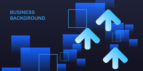 Modern blue creative economy investment report chart arrow up illustration background
