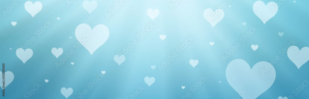 Aufkleber a soft abstract blue background with numerous white hearts scattered across it, creating a powerful 