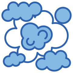 Smog Blue White Icon