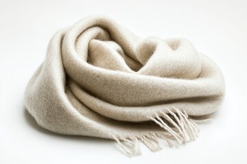 Cashmere winter shawl isolated on white background 