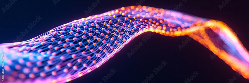 Poster hypnotic macro view capturing intricate, ghostly organic patterns cascading in slow motion,