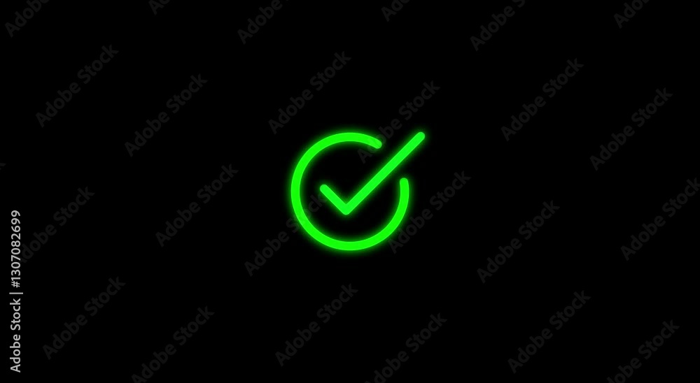 Poster check mark symbol animation. approved tick mark icon, success. animation of check mark.