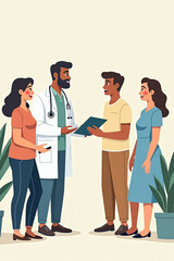 Obraz premium Knowledgeable Physician Educating Patients of All Ages on Healthy Lifestyle Choices for Optimal Wellness and Longevity