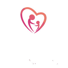 Abstract Symbol of Parenthood Within a Heart-Shaped Design