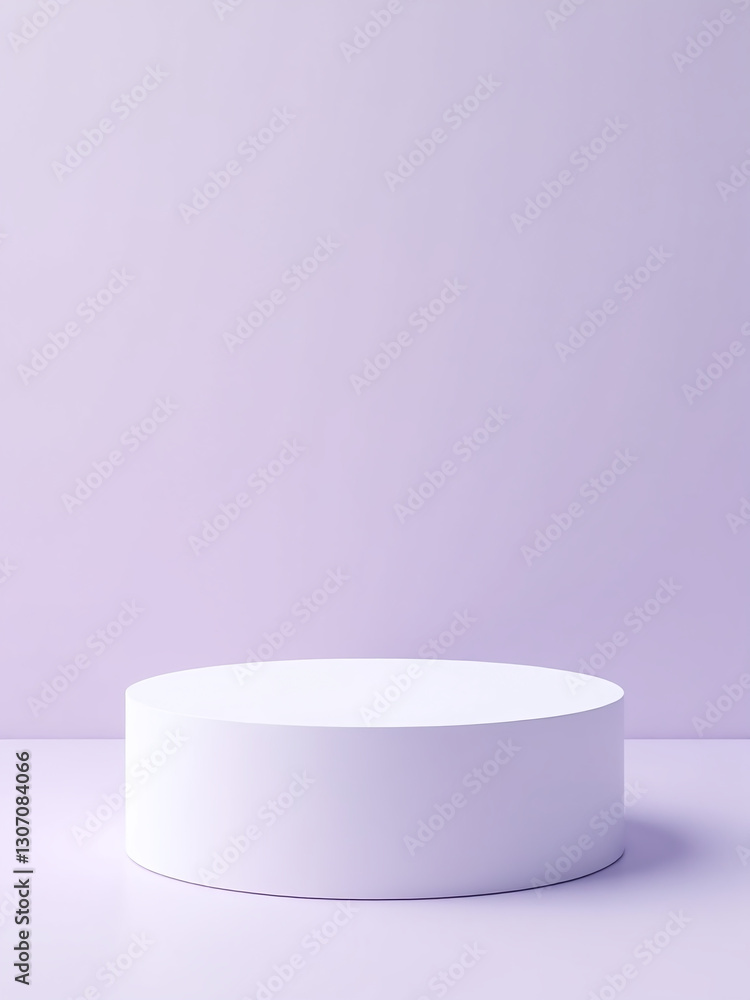 Aufkleber a minimalist vector design featuring a realistic 3d rounded corner cube pedestal in white and lavend