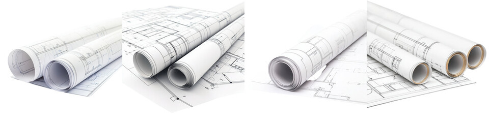 Architectural blueprints technical drawings and engineering plans for commercial and residential construction project planning and design  Detailed draft sketches layouts