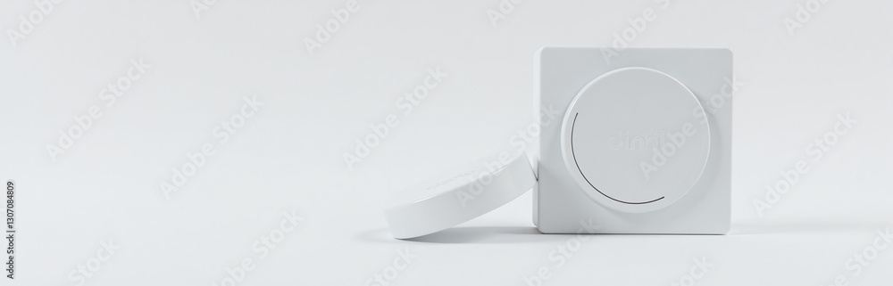 Poster a minimalist 3d rendered image of a product on a simple white or black background with some subtle t