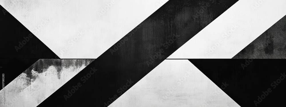Poster abstract black and white geometric art with dynamic shapes and lines for modern backgrounds and crea