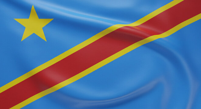 Flag of the Democratic Republic of the Congo. full screen