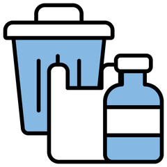 Plastic Waste Blue Black Icon
