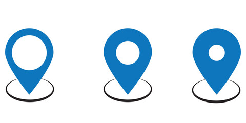 set of icons Location Pin, Map Pin, Place, Location, Address, location icon. Vector map pin, red pin on white background.