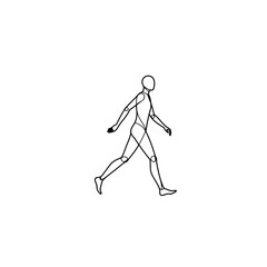 Fototapeta premium Simple Stick Figure Illustration of a Walking Human Movement