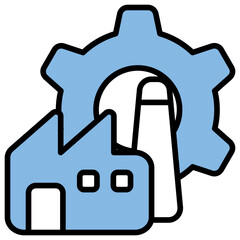 Industrialization Blue Black Icon