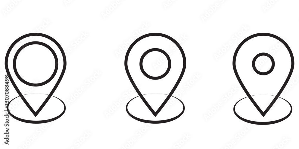 Poster red pin point. map address location pointer symbol
