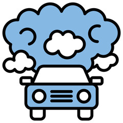 Vehicle Exhaust Blue Black Icon