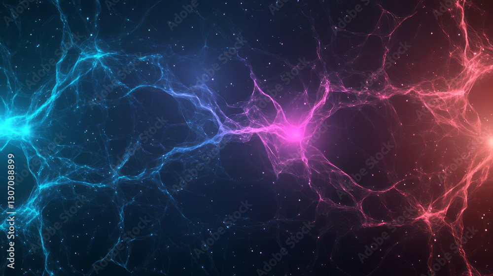 Fototapete a dynamic conceptual illustration of machine learning algorithms, featuring intricate webs of