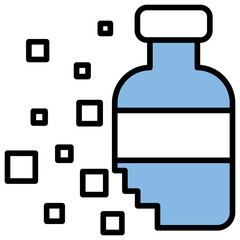 Microplastics Blue Black Icon