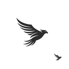Silhouette Illustration of a Flying Bird with Grace and Elegance