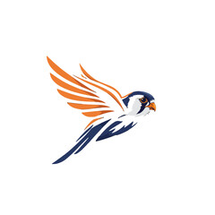 Obraz premium Colorful Falcon Logo Design Featuring Dynamic Wings and Vibrant Colors