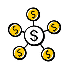Obraz premium Money Distribution Icon Vector Illustration