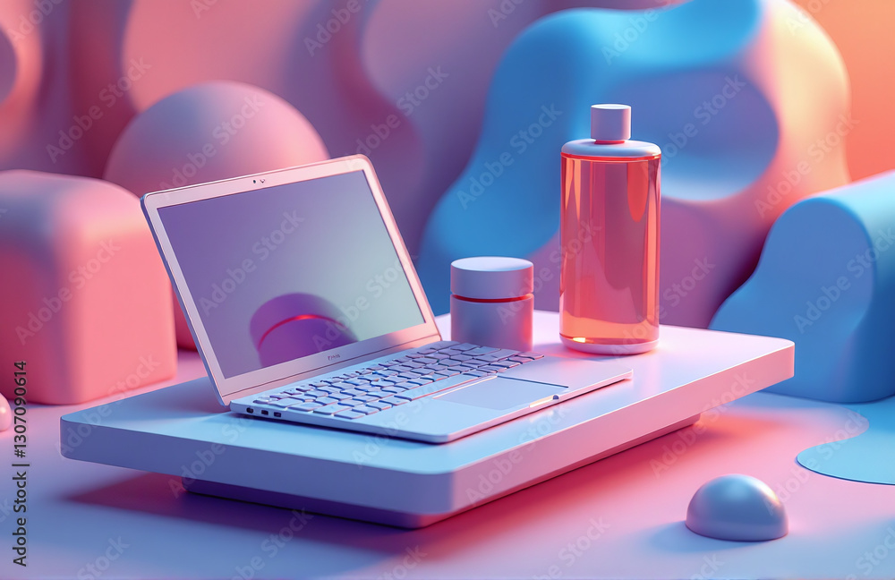 Aufkleber a digital platform provides a visually appealing abstract backdrop for showcasing products in a dyna