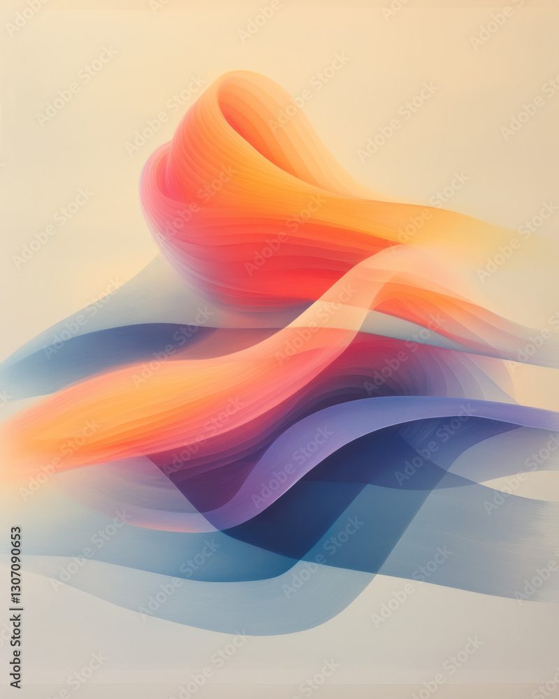 Poster Energetic abstract design where shifting neon grids and fluid color gradients converge to form an