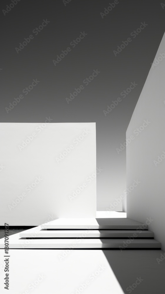 Poster minimal space architecture staircase building.