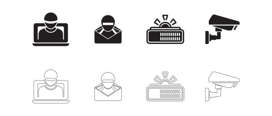 Cybersecurity and Privacy Icons set. Editable vector icon. Perfect for web and app interfaces, presentations, info graphics, etc. 
