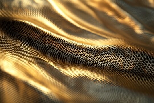 Golden Fabric Texture Ripples